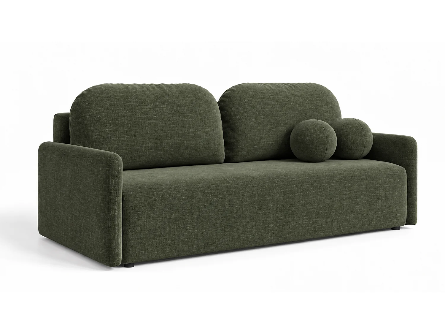 3-zits slaapbank van groen chenillestof SOFA KOKO