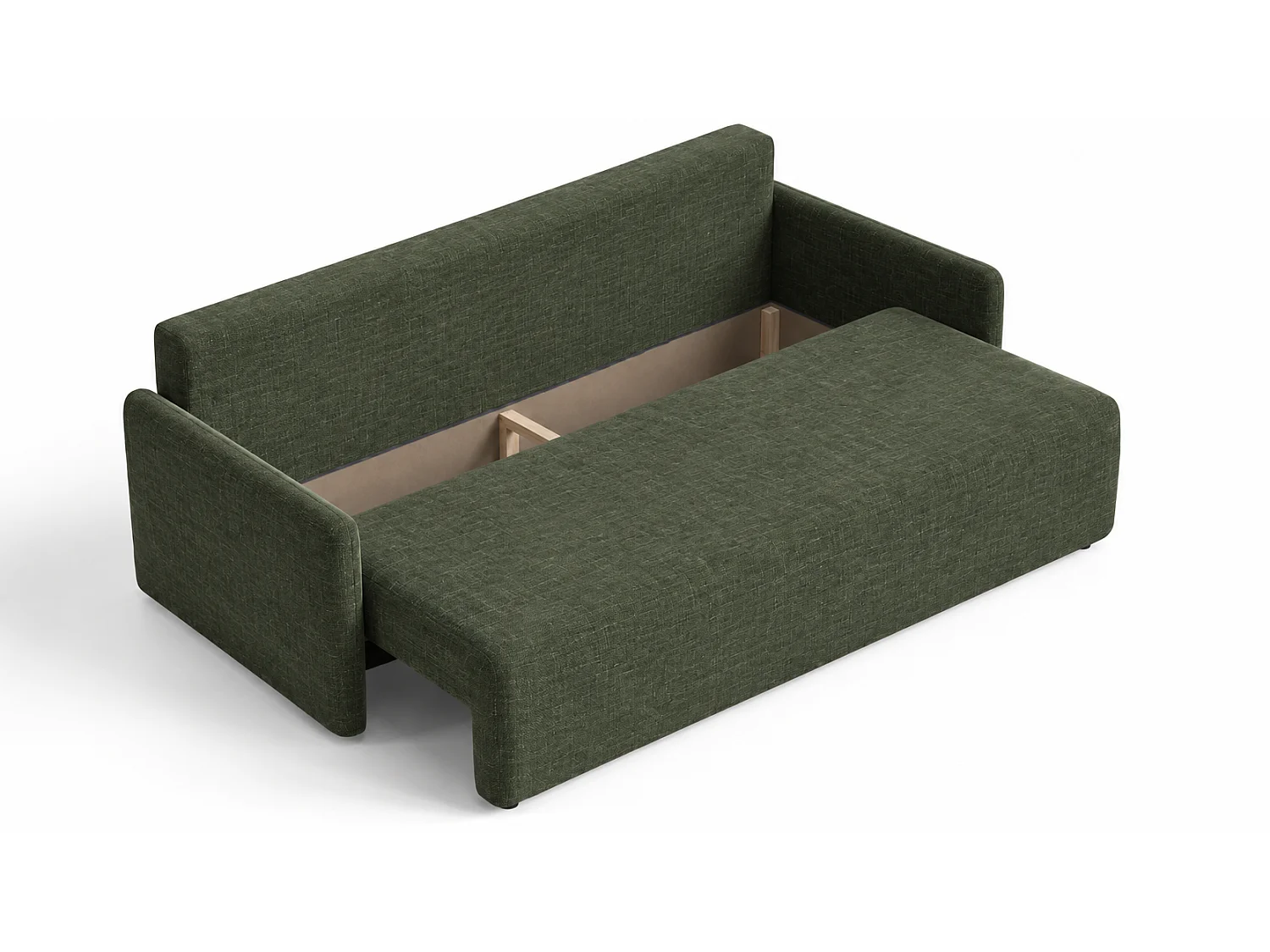 3-zits slaapbank van groen chenillestof SOFA KOKO