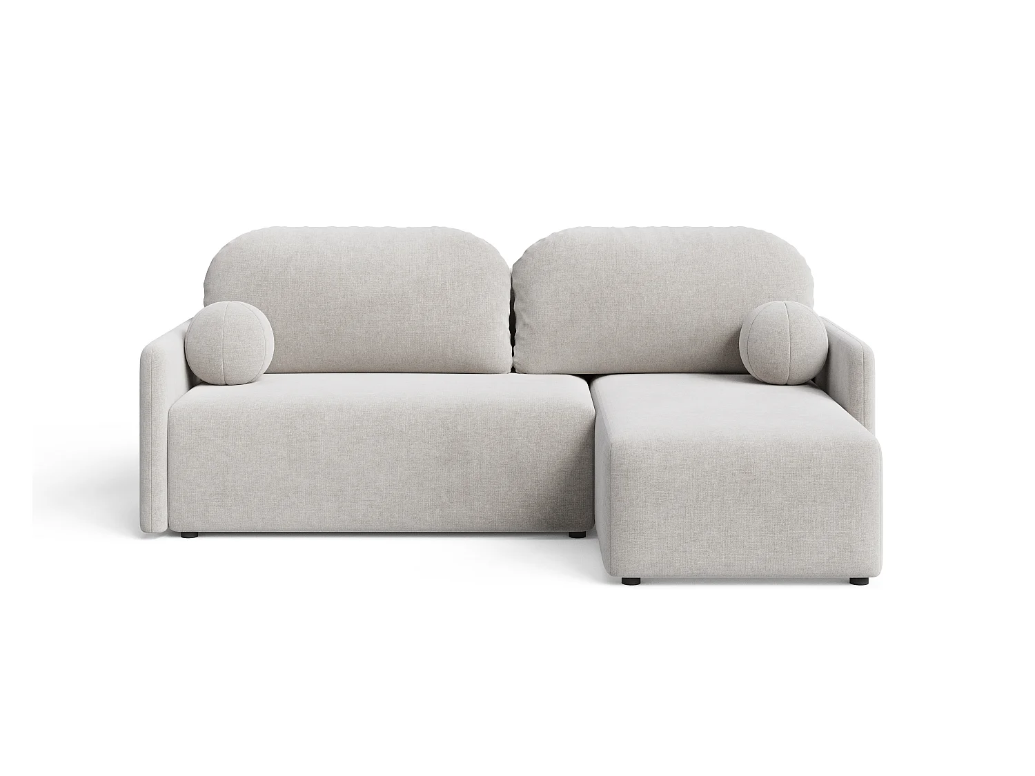 Canapé d'angle convertible 3 places en tissu chenille beige KOKO L