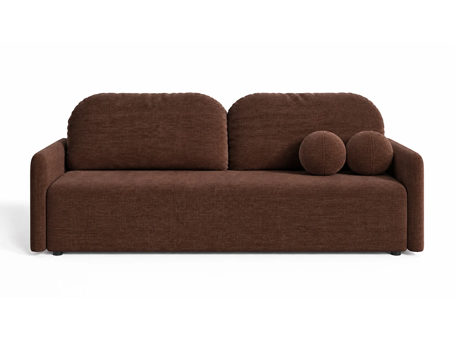 3-zits slaapbank van chocoladebruin chenillestof SOFA KOKO