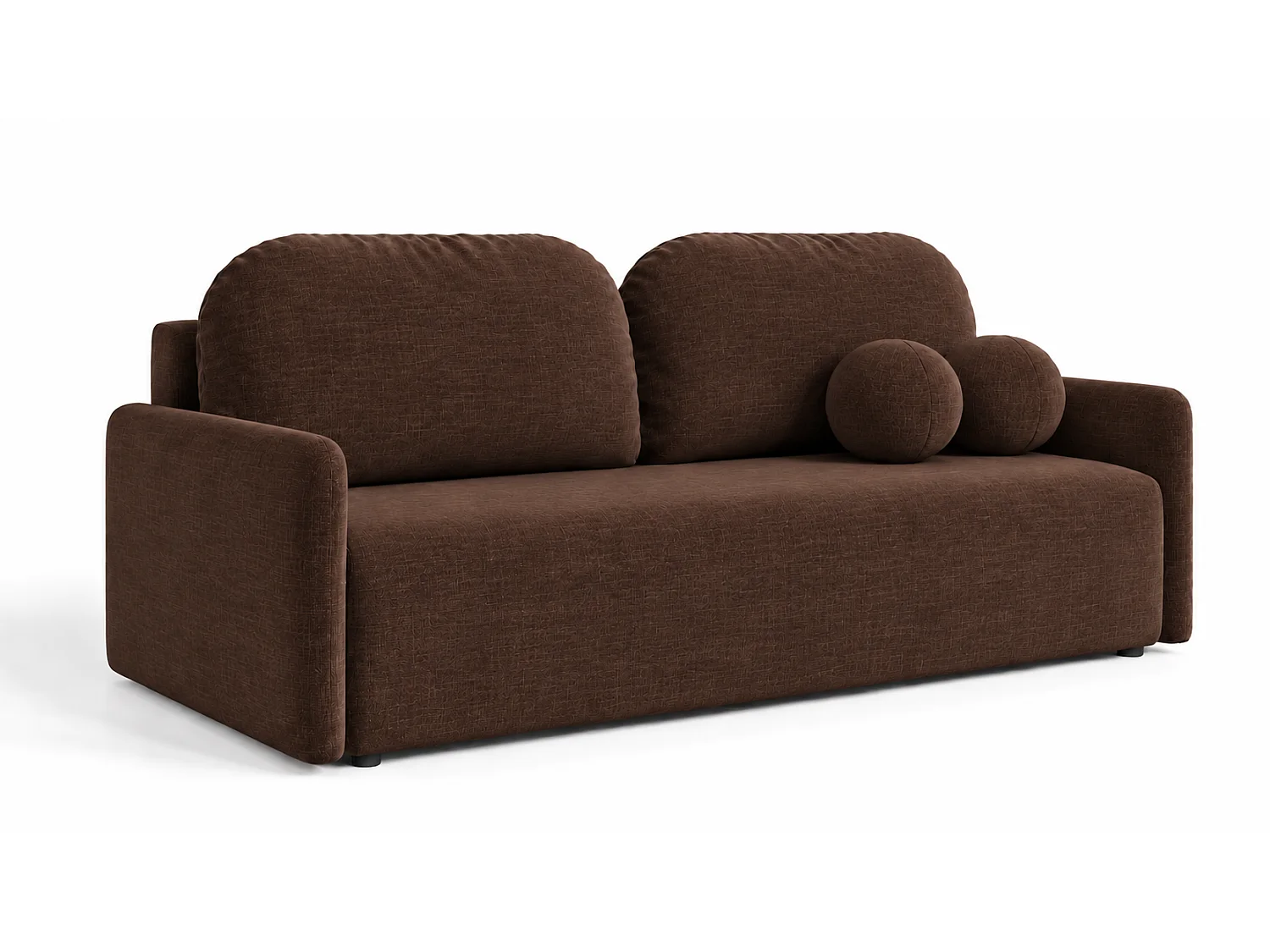 3-zits slaapbank van chocoladebruin chenillestof SOFA KOKO