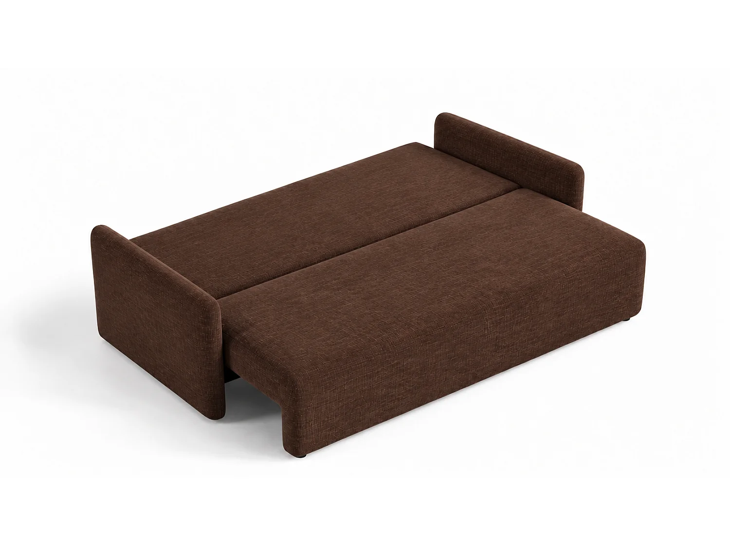 3-zits slaapbank van chocoladebruin chenillestof SOFA KOKO