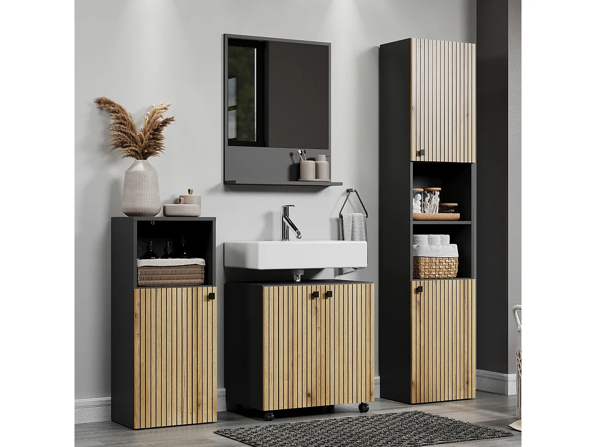 Wandspiegel met 1 plank L60 cm - PUREBLISS