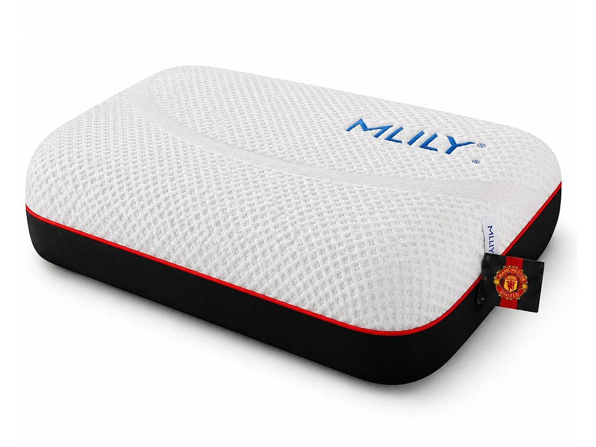 MLILY Oreiller ergonomique à mémoire de forme 60 x 40 x 12 cm, Mousse au charbon de bambou, Housse Tencel déhoussable et lavable