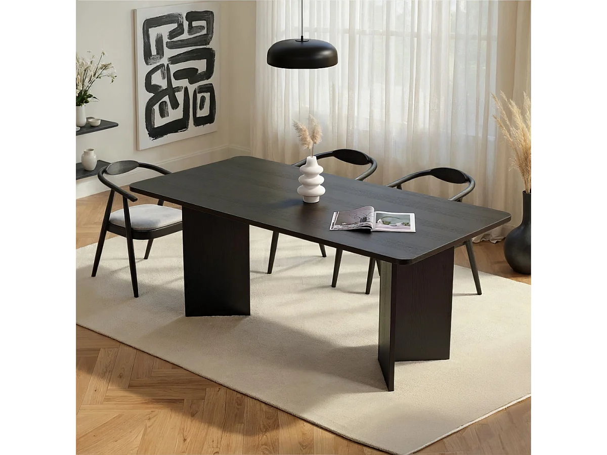 Table à manger avec plateau rectangulaire L180 cm - LORAN