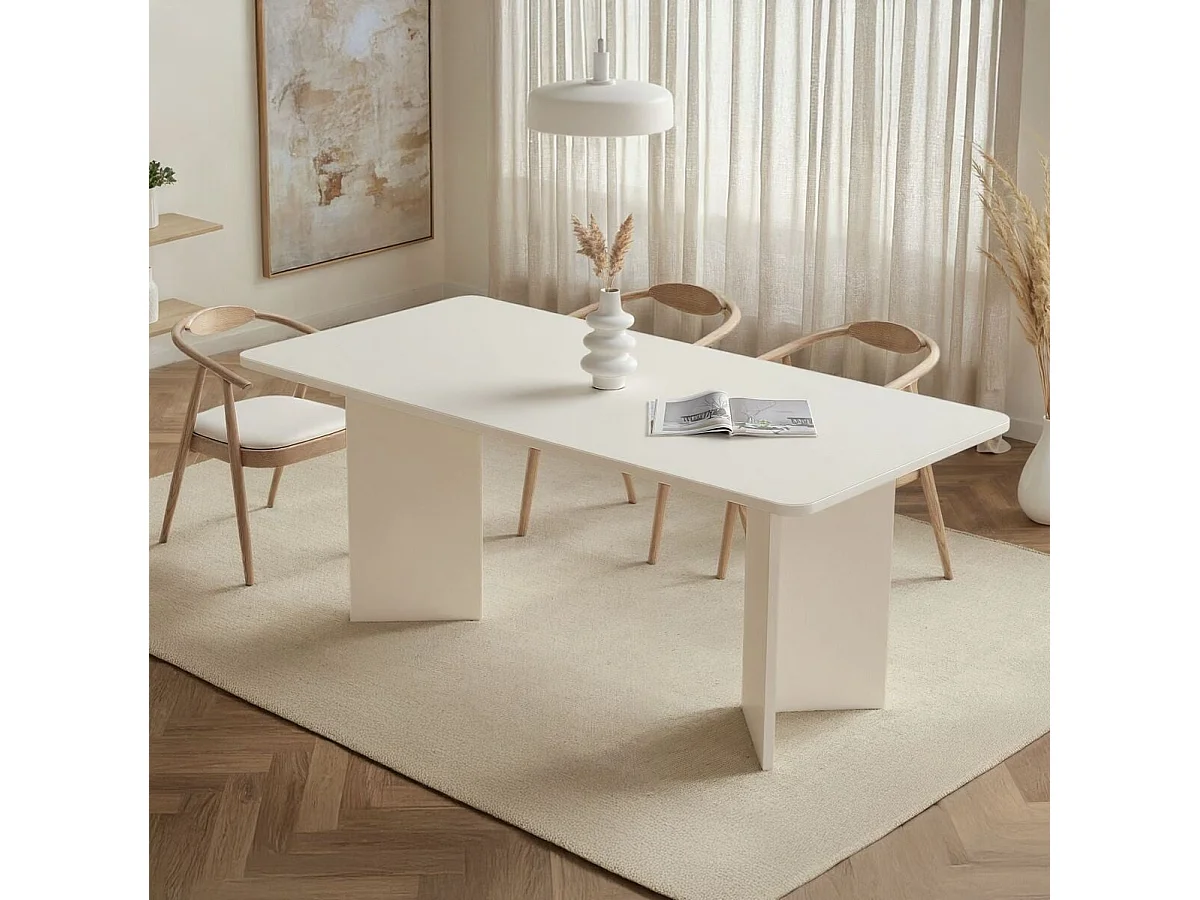 Table à manger avec plateau rectangulaire L180 cm - LORAN