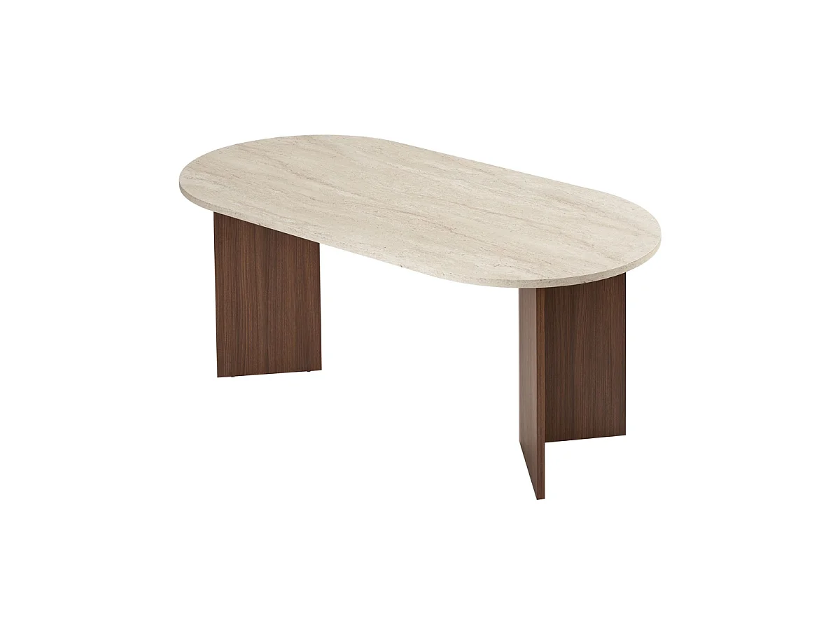 Table à manger avec bords arrondis L180 cm - SABLE