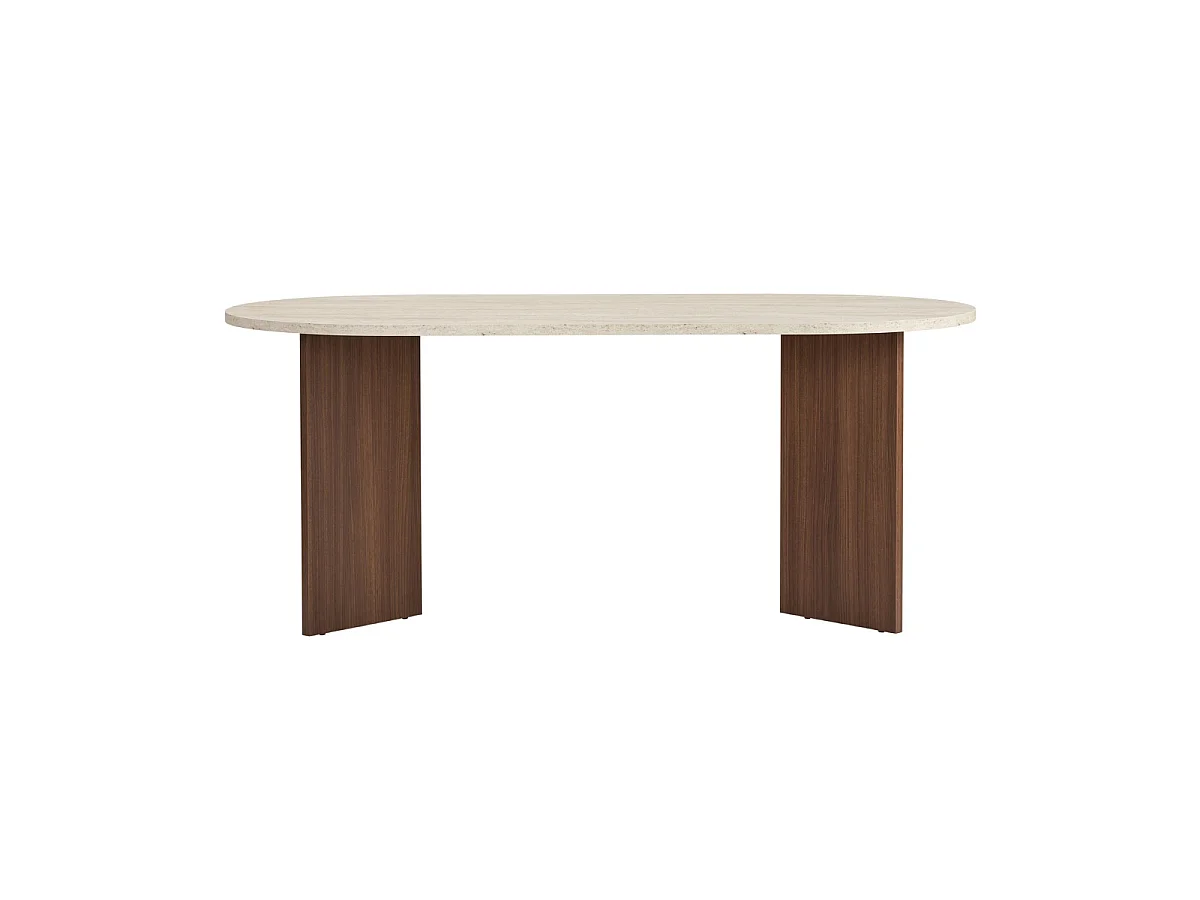 Table à manger avec bords arrondis L180 cm - SABLE