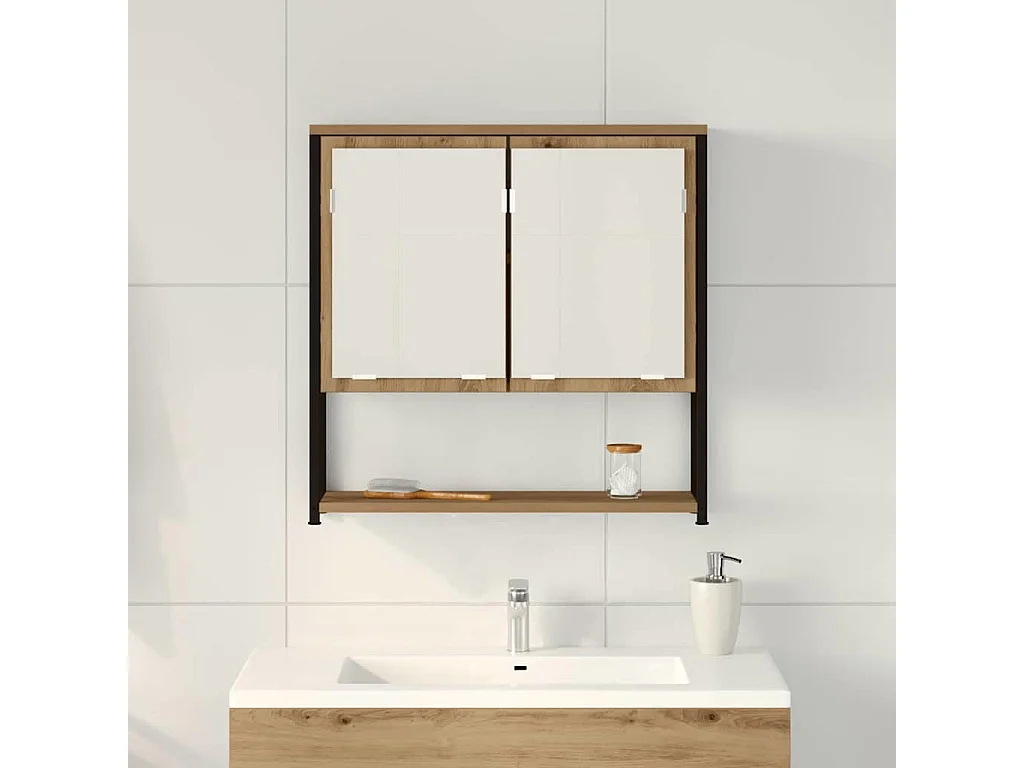 Armoire Miroir Chêne artisanal 60 x 16 x 60 cm