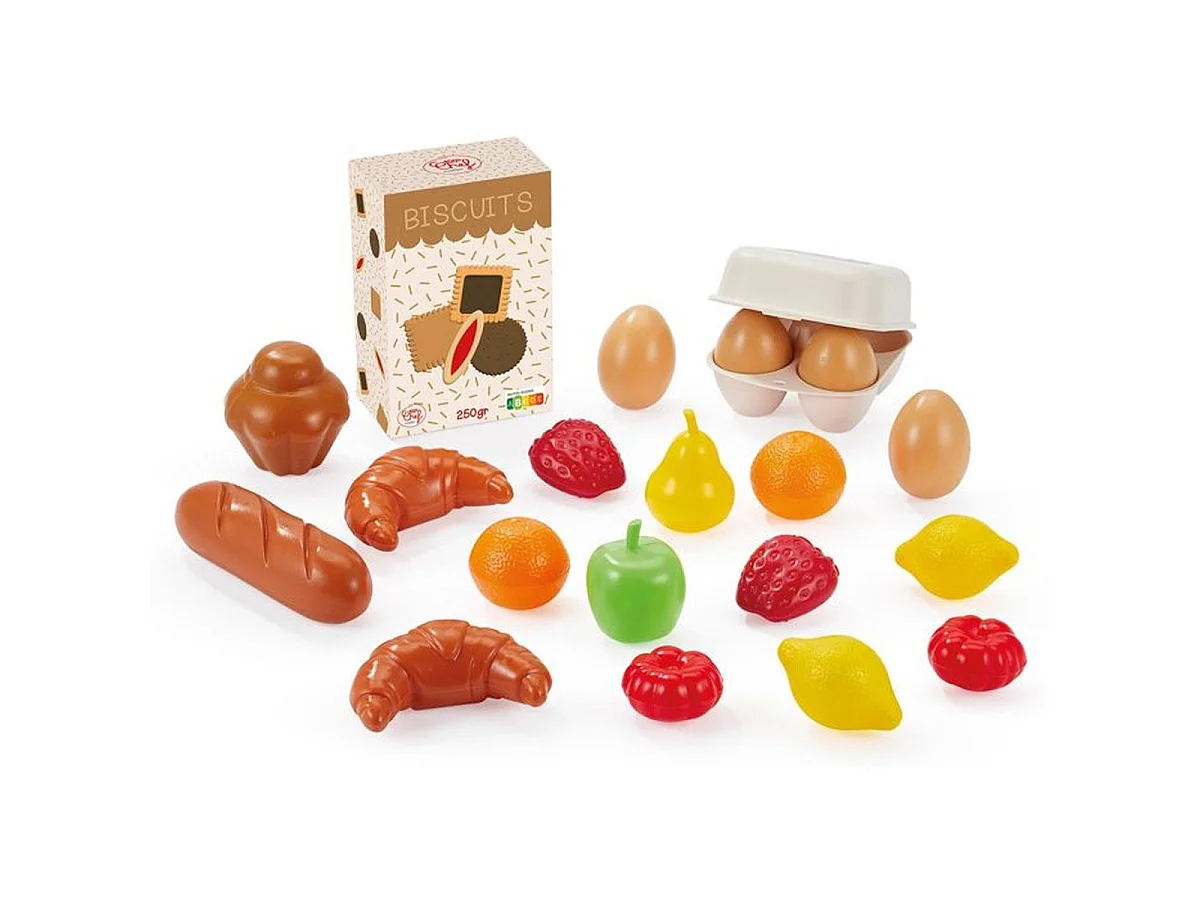 Chariot de courses ECOIFFIER garni - 20 aliments - Dès 18 mois