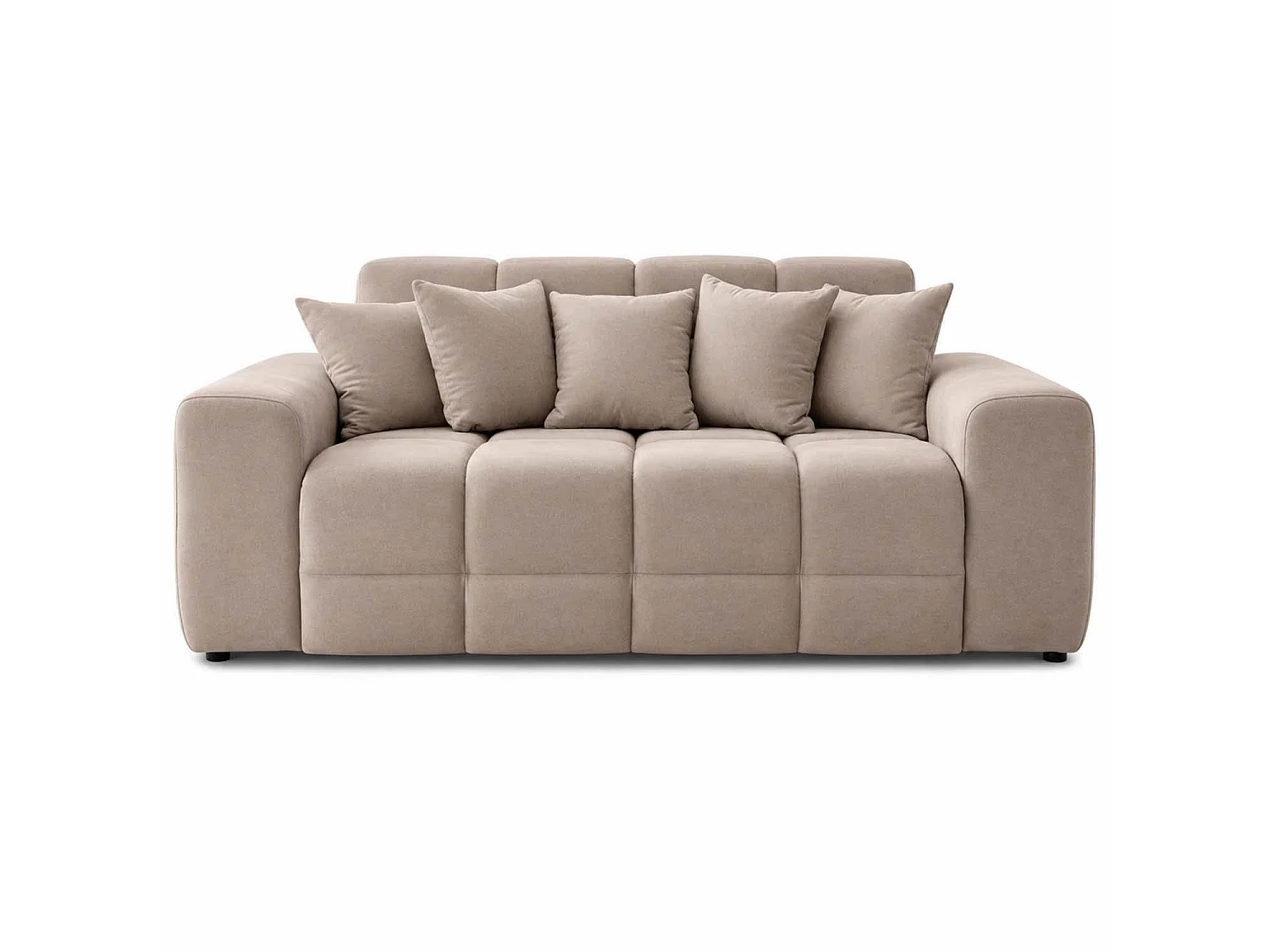 Jenson Beige 3 Seater Plush Velvet Sofa with Deep Seats