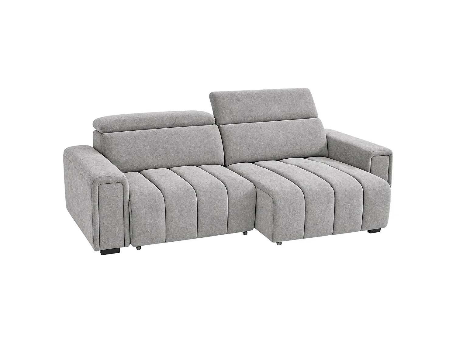 Millie Grey 3 Seater Electric Sliding Sofa Adjustable Headrests