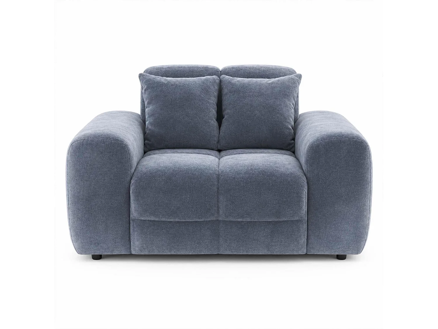Jenson Grey Plush Velvet Armchair with Deep Seat & Thick Boxed Arms