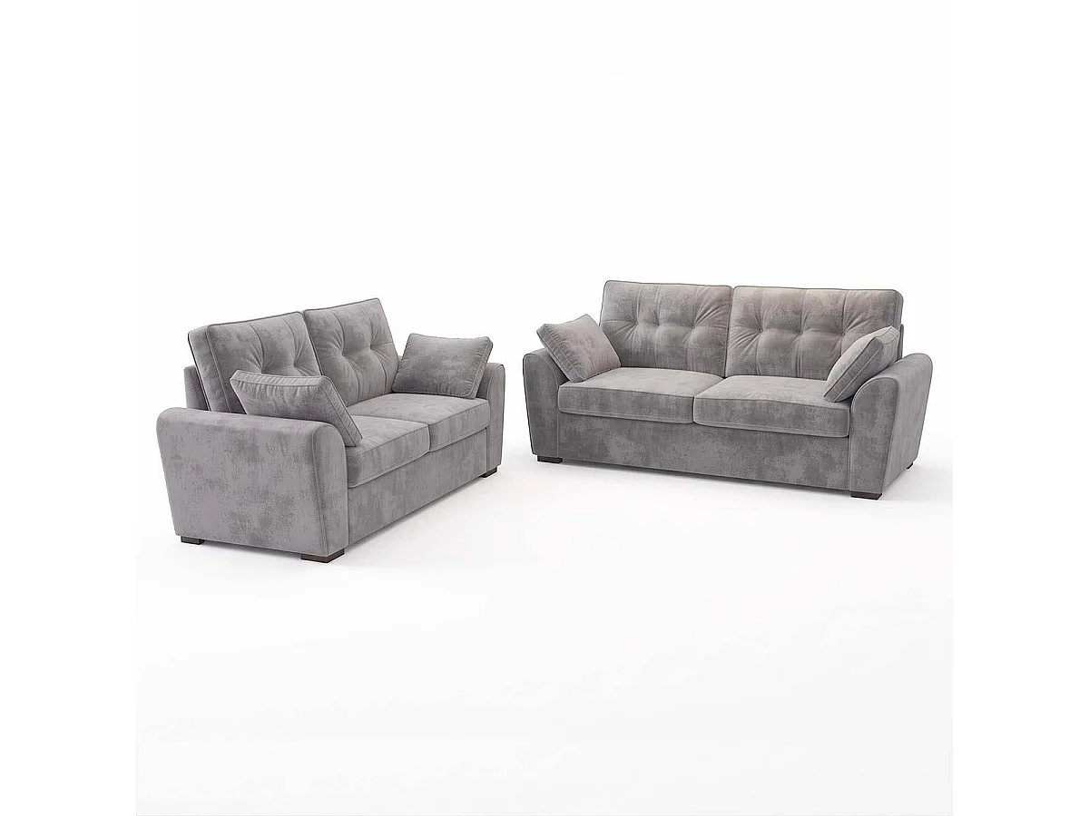 Montford Grey 3 + 2 + 1 Three Piece Sofa Suite High Back Fabric