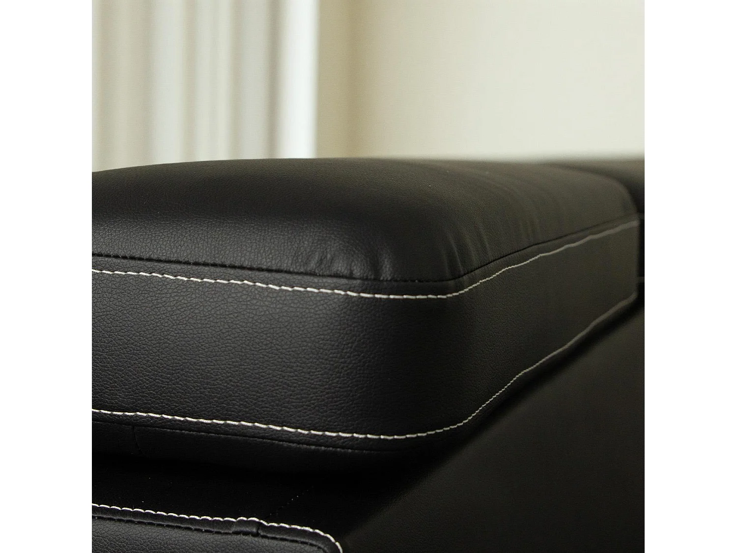 Nevada Black Leather Corner Sofa Bed with Storage Right Hand Facing