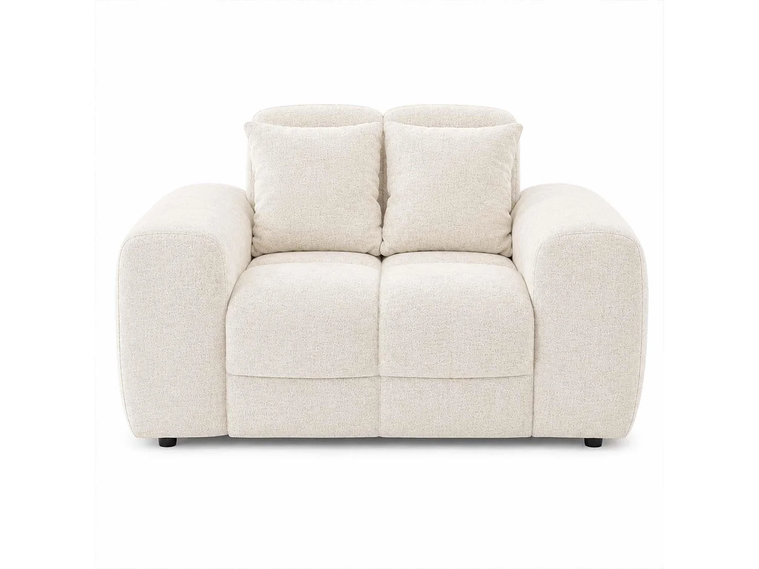 Jenson Natural Plush Velvet Armchair with Deep Seat & Thick Boxed Arms