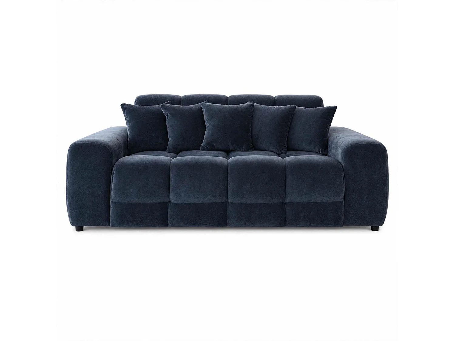 Jenson Black Plush Velvet 3 + 2 Seater Sofa Set with Deep Seats