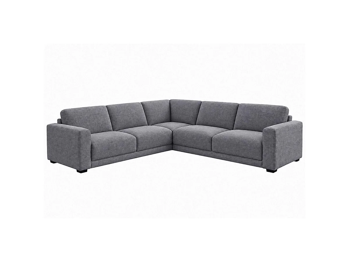 Melrose Grey 5 Seater Woven Fabric Corner Sofa L Shaped