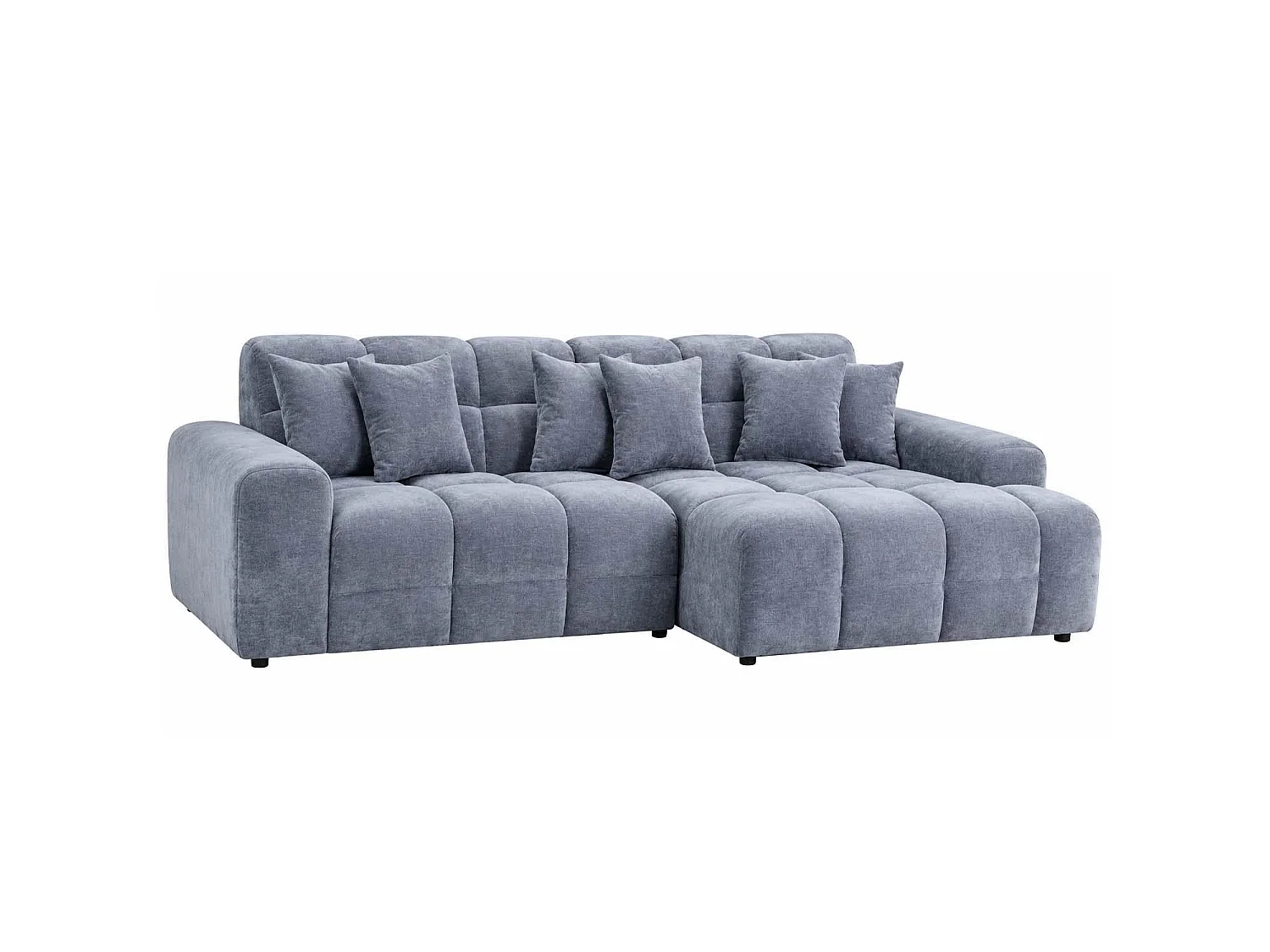 Jenson Grey Right Hand Facing Plush Velvet Corner Sofa with Chaise