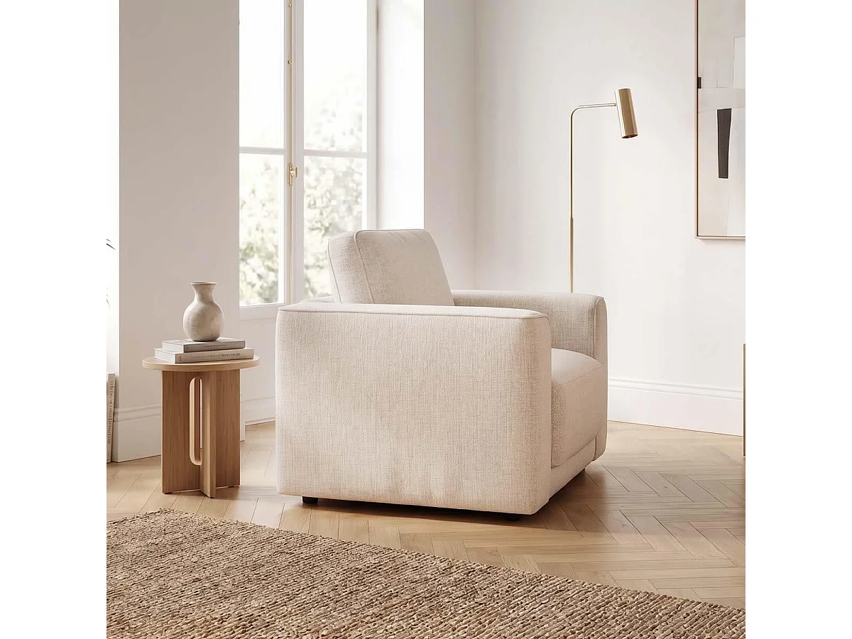 Melrose Beige Woven Fabric 3 + 2 + 1 Three Piece Sofa Suite