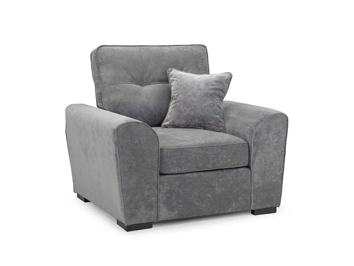 Montford Grey Fabric Armchair Single Seater High Back