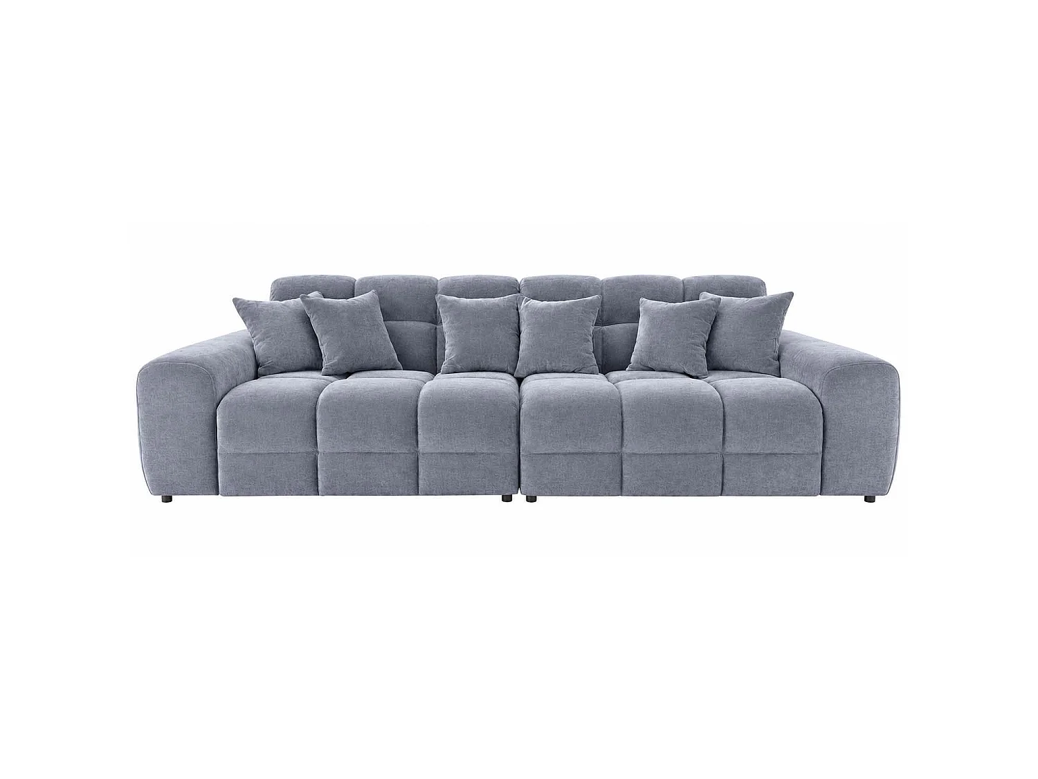 Jenson Grey 4 Seater Plush Velvet Sofa with Deep Seats & Boxed Arms