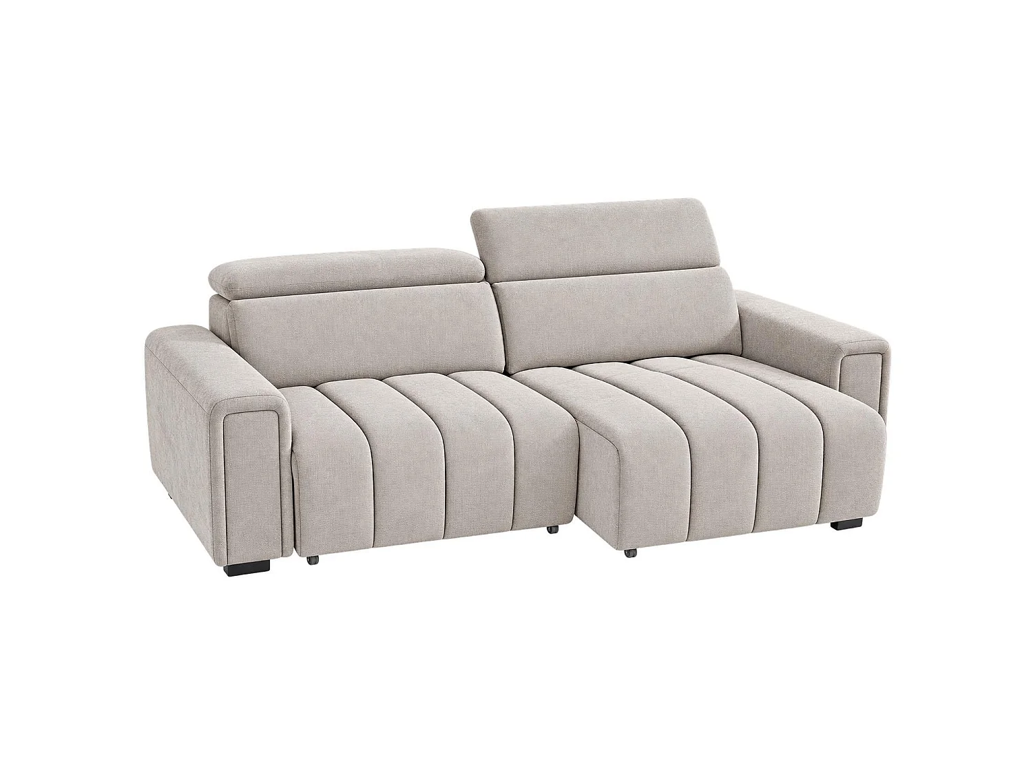 Millie Beige 3 Seater Electric Sliding Sofa Adjustable Headrests