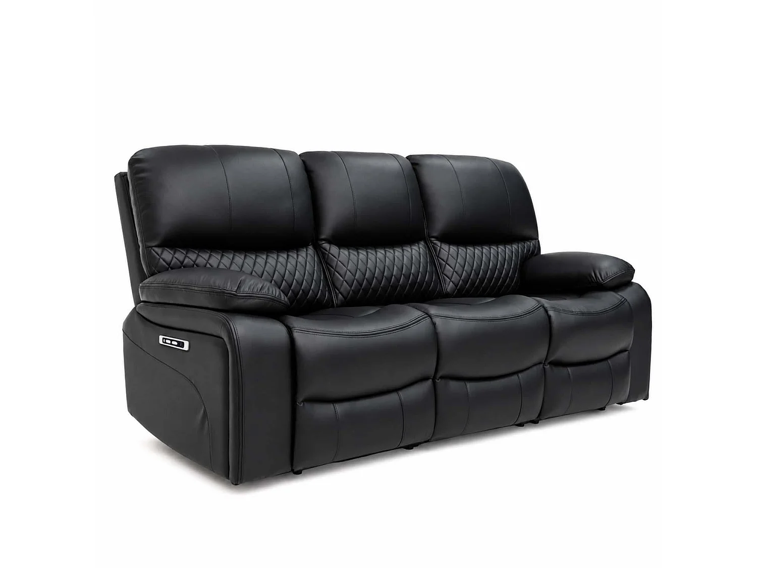 Bentley Black Electric Recliner Sofa Suite 3 + 2 Seater, Eco Leather