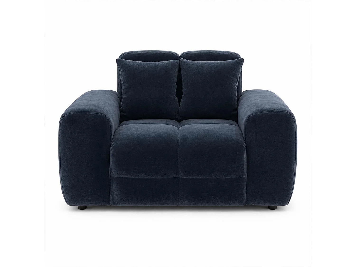 Jenson Black Plush Velvet Armchair with Deep Seat & Thick Boxed Arms