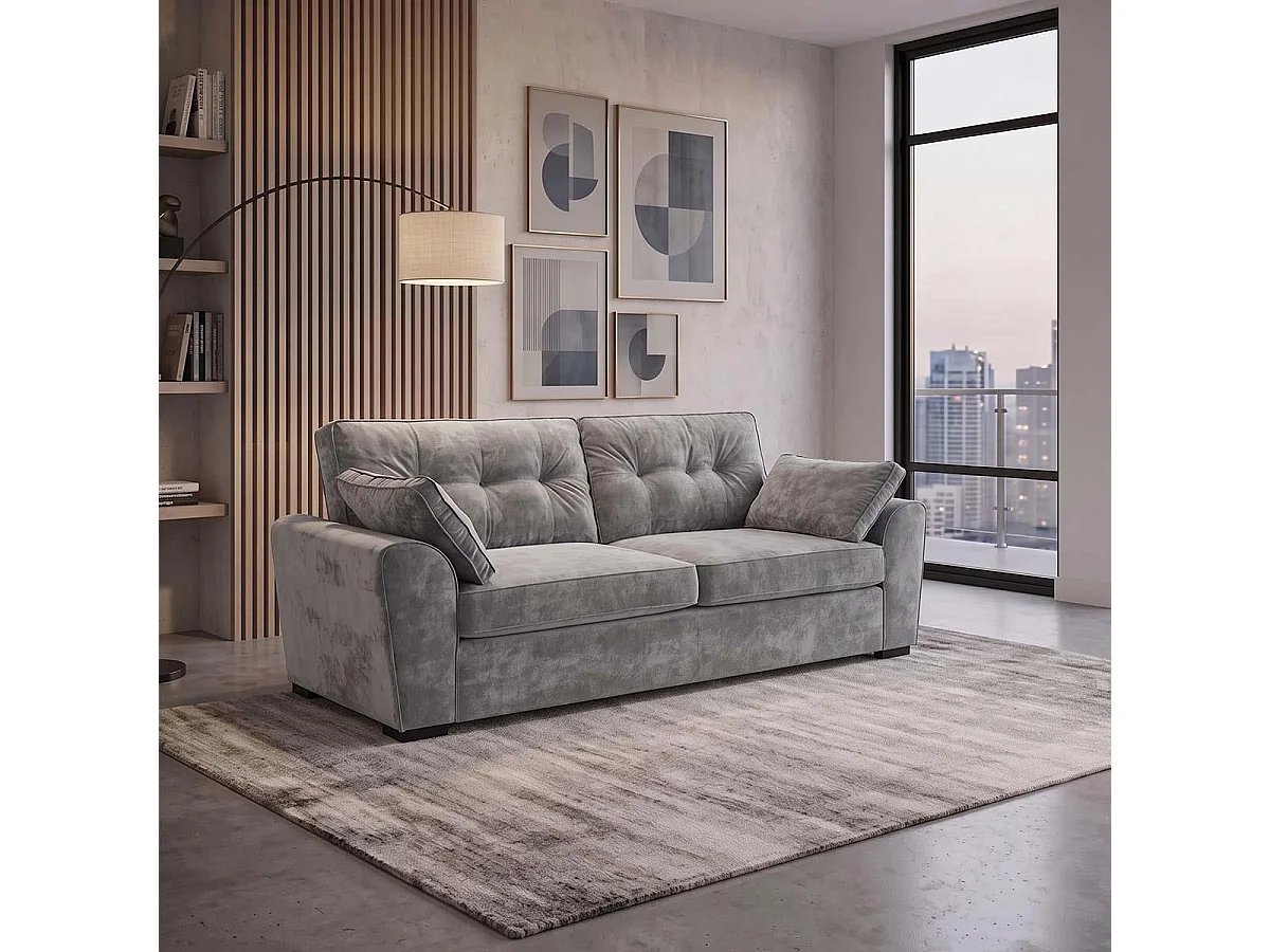 Montford Grey Fabric 3 + 2 Sofa Suite High Back