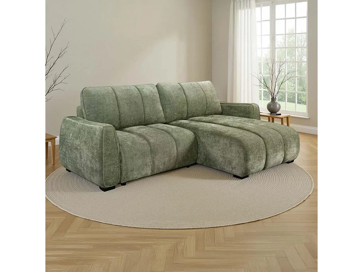 Parkstone Green Universal Corner Sofabed Storage Reversible Chaise