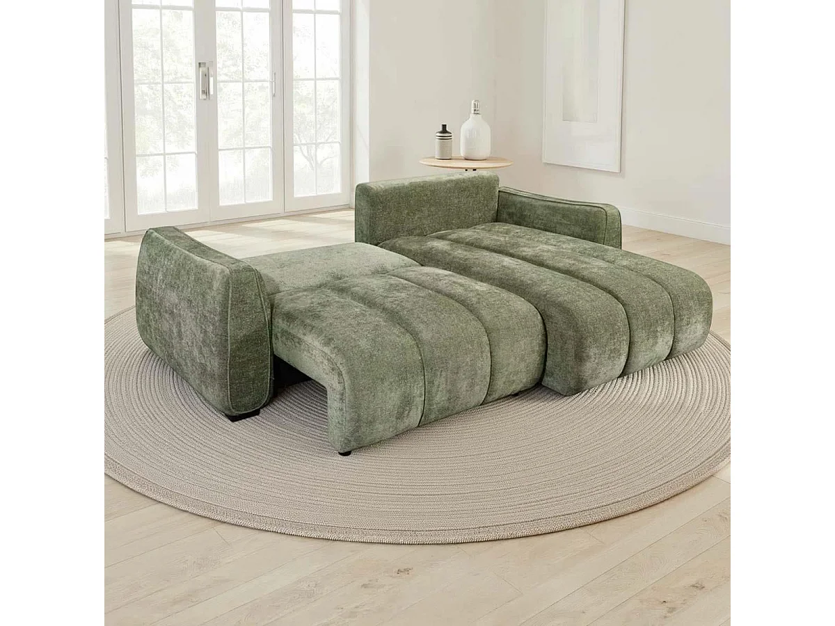 Parkstone Green Universal Corner Sofabed Storage Reversible Chaise