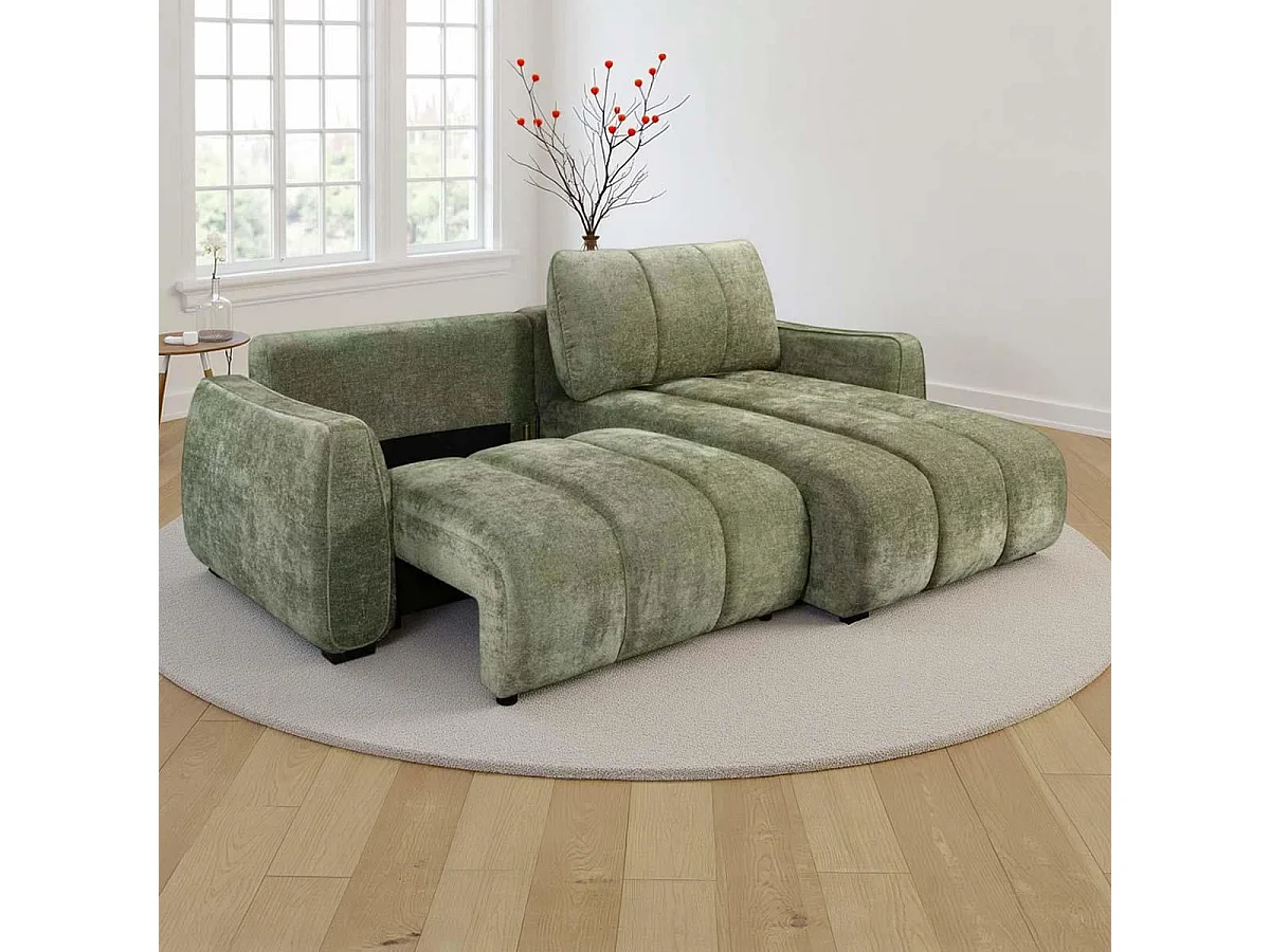 Parkstone Green Universal Corner Sofabed Storage Reversible Chaise