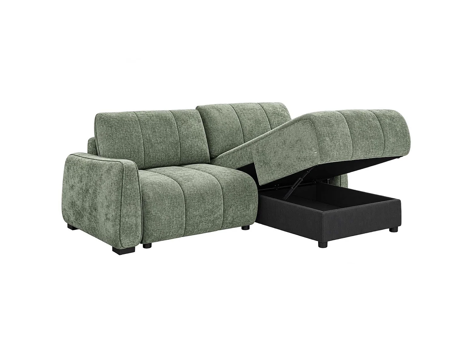 Parkstone Green Universal Corner Sofabed Storage Reversible Chaise