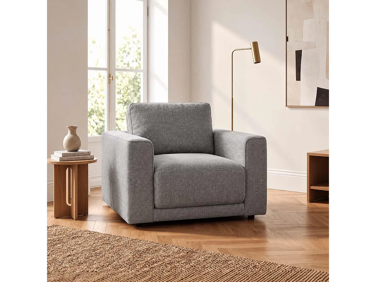 Melrose Grey Woven Fabric 3 + 2 + 1 Three Piece Sofa Suite