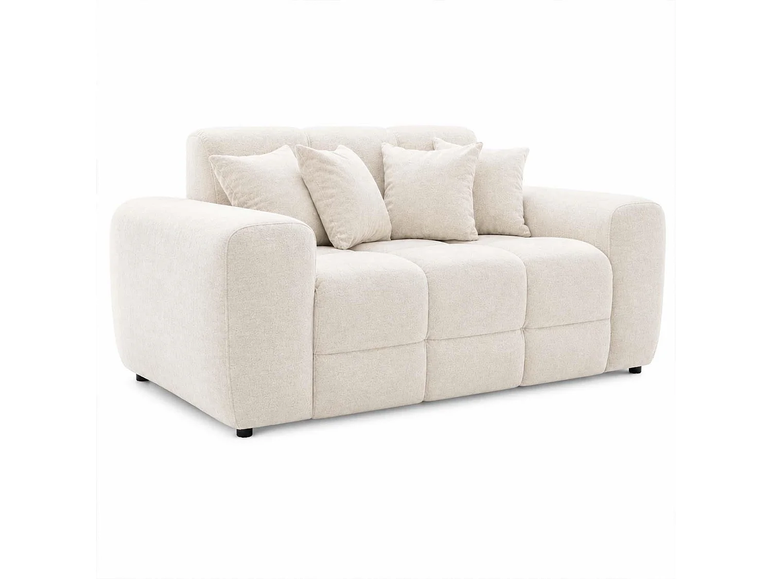 Jenson Natural 2 Seater Plush Velvet Sofa with Deep Seats