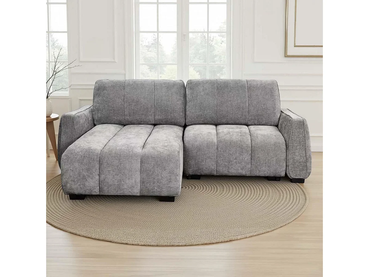Parkstone Grey Universal Corner Sofabed Storage Reversible Chaise