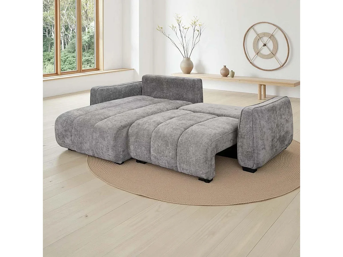 Parkstone Grey Universal Corner Sofabed Storage Reversible Chaise