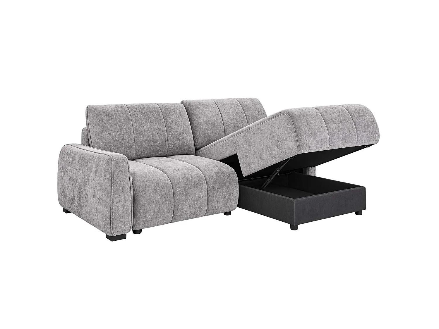 Parkstone Grey Universal Corner Sofabed Storage Reversible Chaise