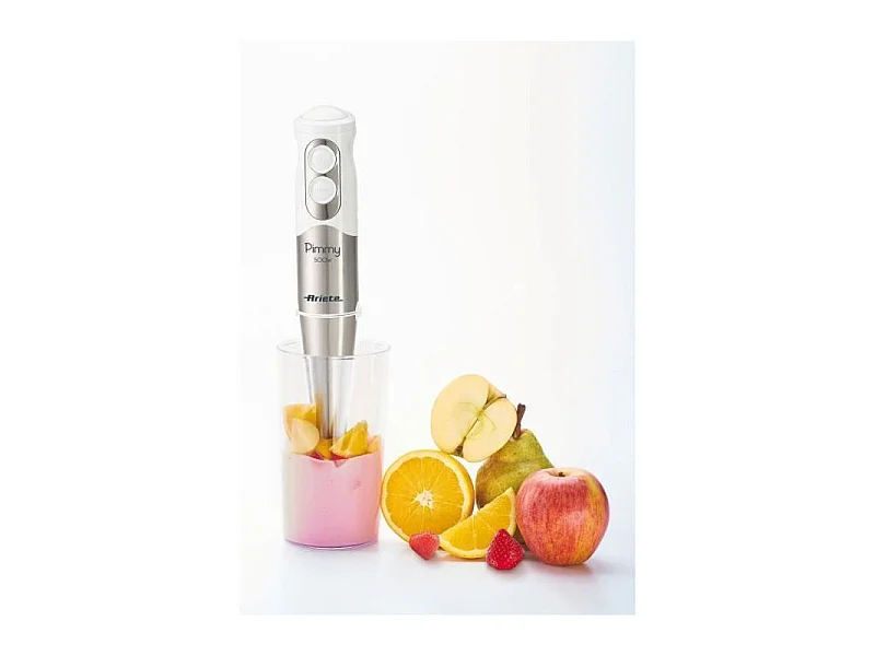 Ariete Pimmy 3-in-1 Staafmixer 500W Roestvrij Staal Wit 0,5L - Multifunctioneel met Turbo Knop