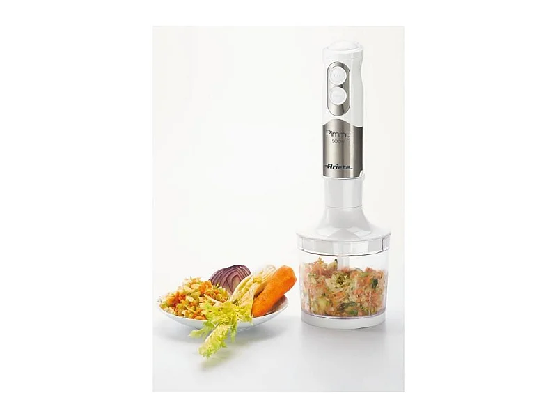 Ariete Pimmy 3-in-1 Staafmixer 500W Roestvrij Staal Wit 0,5L - Multifunctioneel met Turbo Knop