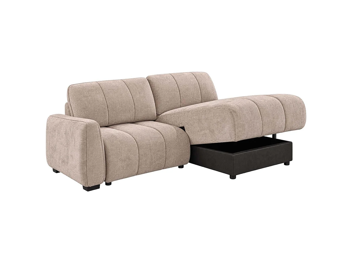 Parkstone Beige Universal Corner Sofabed Storage Reversible Chaise