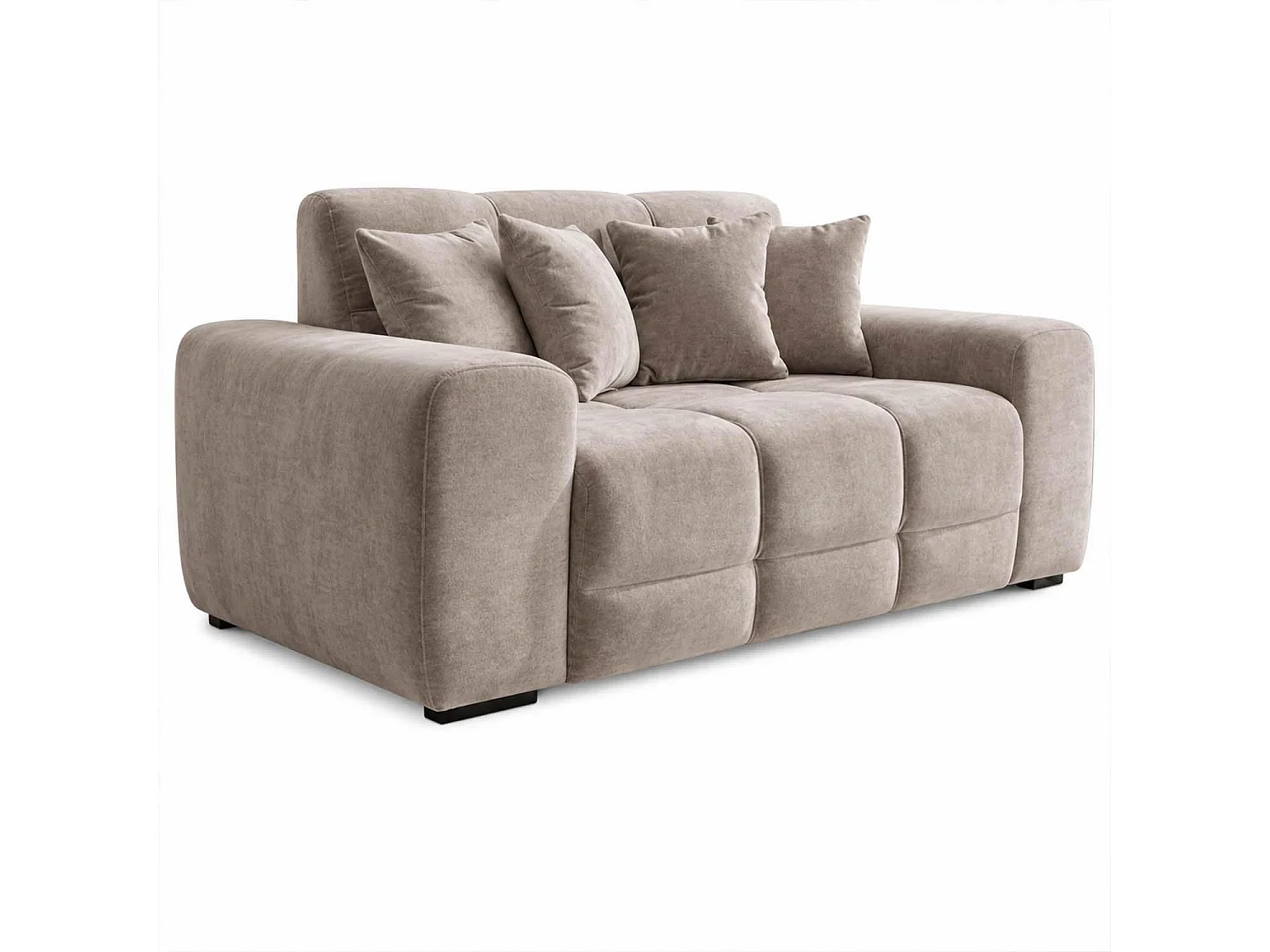 Jenson Beige Plush Velvet 3 + 2 Seater Sofa Set with Deep Seats