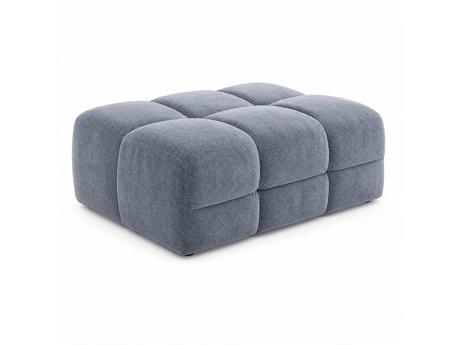 Jenson Grey Large Plush Velvet Footstool Ottoman Cross Stitching