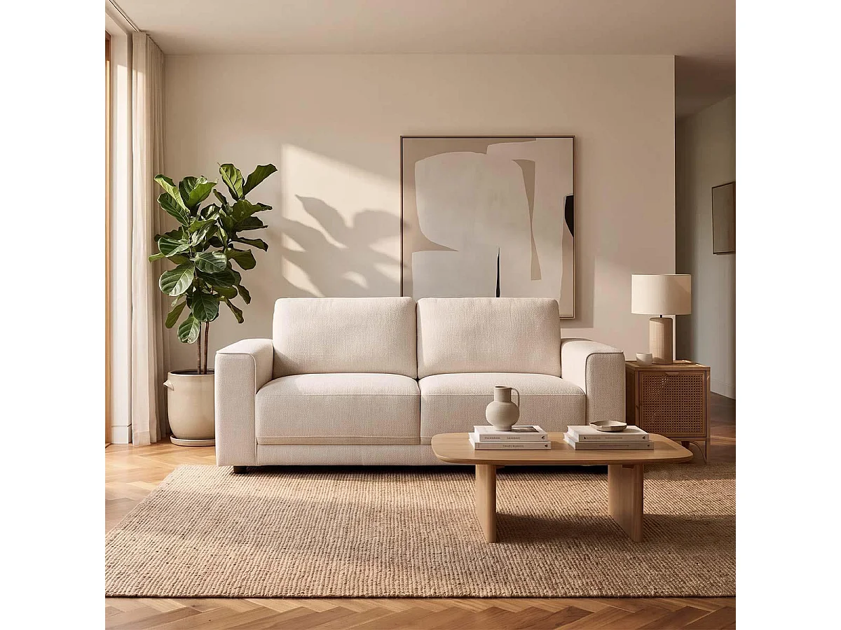 Melrose Woven Fabric 3 + 2 Seater Sofa Suite Beige