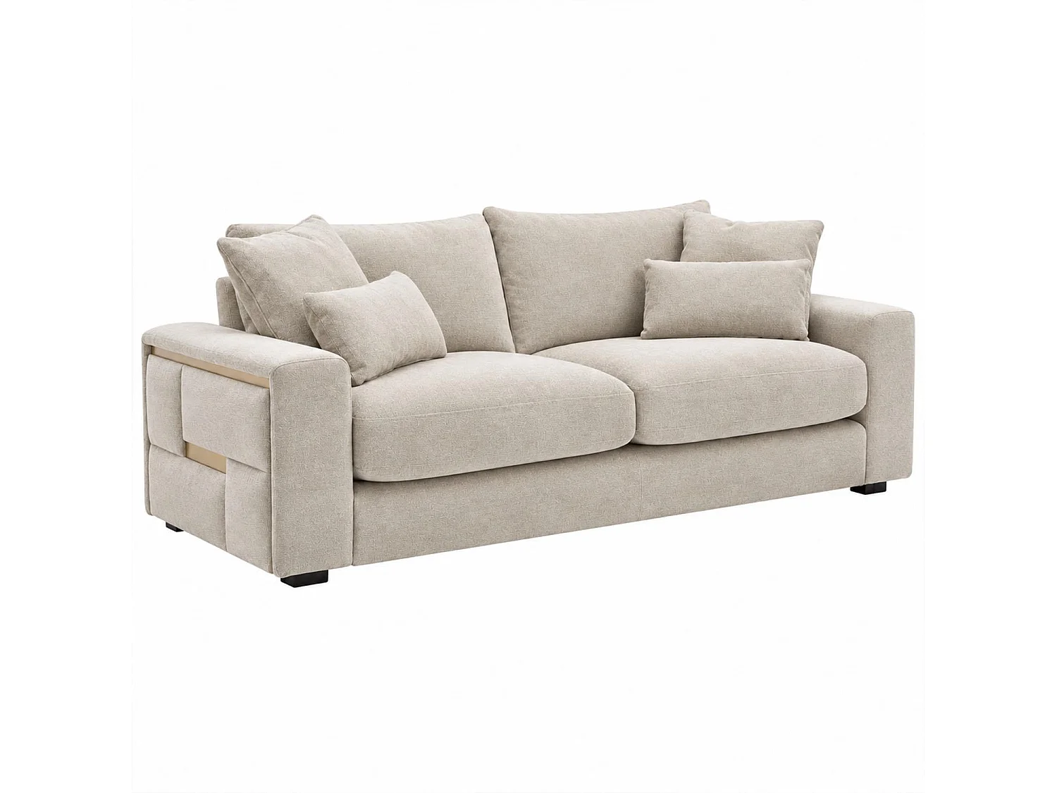 Juno Beige Chenille 3 + 2 Seater Sofa Set with Removable Cushions
