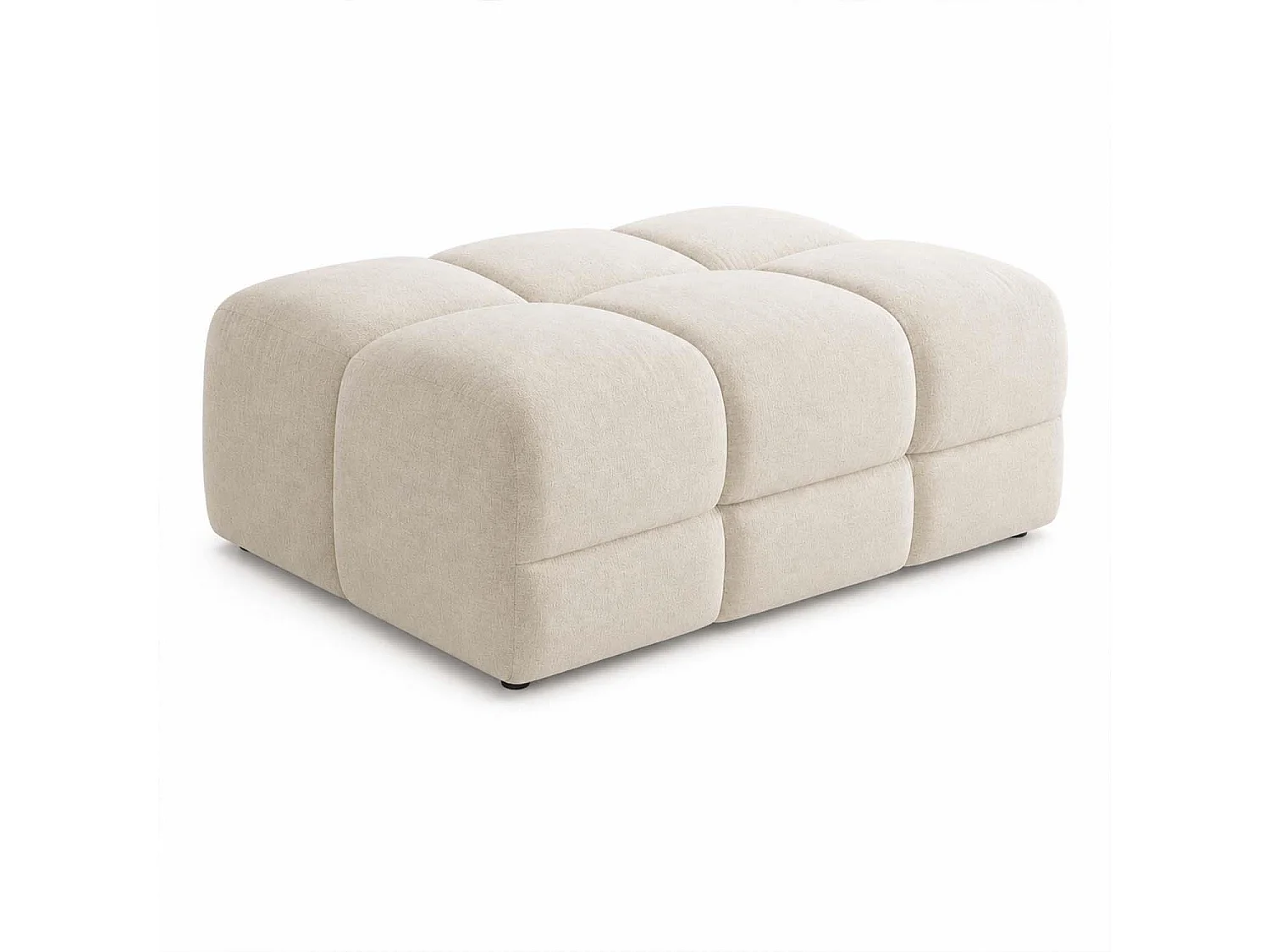 Jenson Natural Large Plush Velvet Footstool Ottoman Cross Stitching