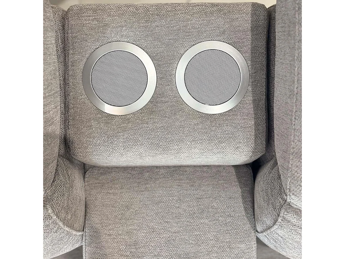 Oxley Grey 5 Seater Electric Recliner Corner Sofa Bluetooth Speakers