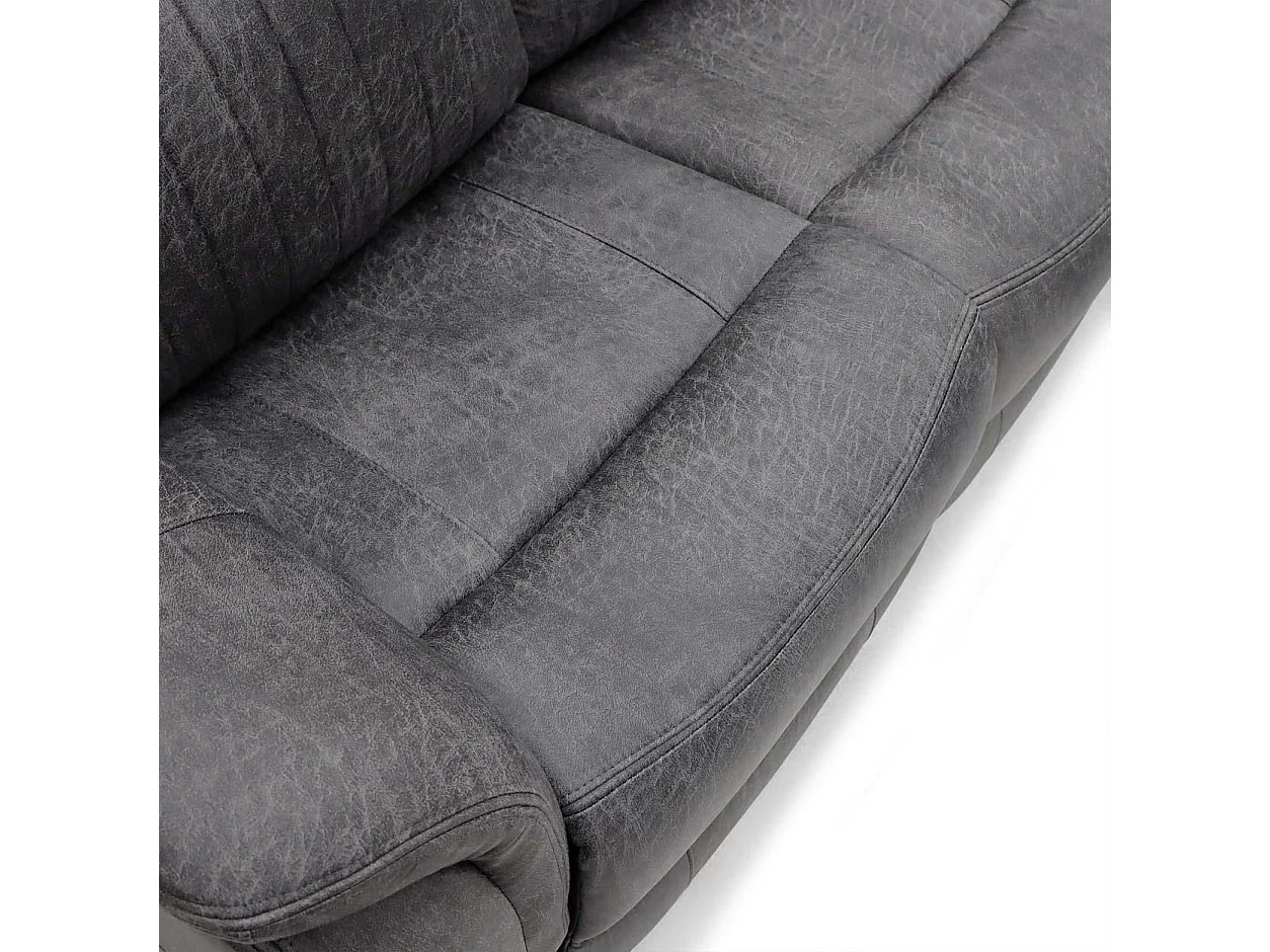 Lennox Grey Tech Fabric 3 Seater Electric Recliner Sofa with USB