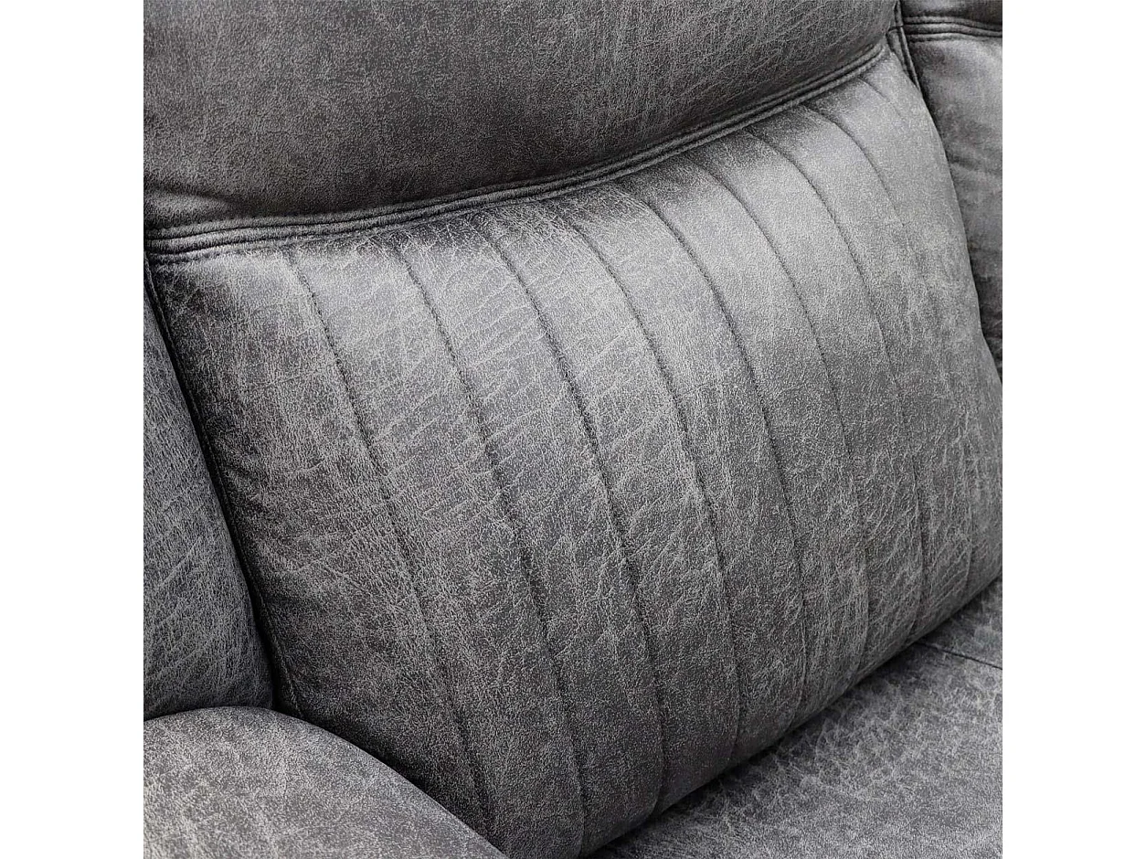 Lennox Grey Tech Fabric 3 Seater Electric Recliner Sofa with USB